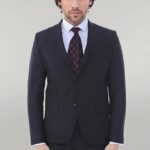 Two Piece Slim Fit Black Men Suit - Wessi