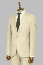 Two-Piece-Slim-Fit-Single-Button-Beige-Men-Suit-3