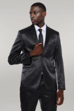 Two-Piece-Two-Buttons-Patterned-Satin-Black-Men-Suit-1