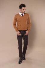 V-Neck-Brown-Sweater-Wessi-1