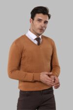 V Neck Brown Sweater