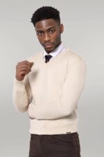 V Neck Cream Sweater