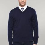 V Neck Dark Blue Knitwear | Wessi