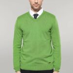 V Neck Dark Green Sweater | Wessi