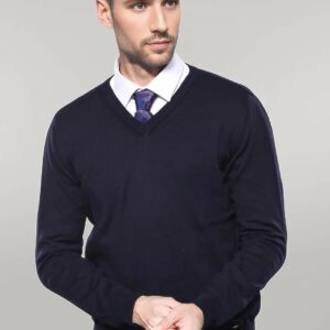 V Neck Navy Blue Sweater | Wessi