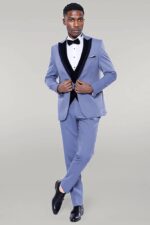 Velvet-Collar-Patterned-Blue-Tuxedo-Wessi-1