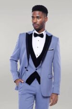 Velvet-Collar-Patterned-Blue-Tuxedo-Wessi-4