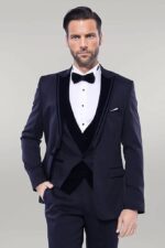 Velvet-Collar-Patterned-Dark-Blue-Tuxedo-Wessi-4