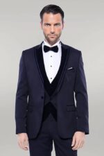 Velvet-Collar-Patterned-Dark-Blue-Tuxedo-Wessi-5