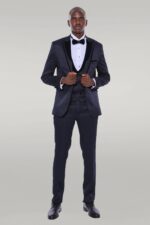 Velvet-Lapel-Patterned-Navy-Blue-Tuxedo-Wessi-1