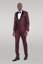 Velvet-Lapel-Patterned-Vested-Burgundy-Men-Tuxedo-Wessi-1