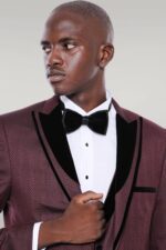Velvet-Lapel-Patterned-Vested-Burgundy-Men-Tuxedo-Wessi-2