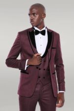 Velvet-Lapel-Patterned-Vested-Burgundy-Men-Tuxedo-Wessi-4