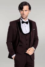Velvet-Lapel-Vested-Patterned-Burgundy-Men-Tuxedo-Wessi-4
