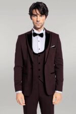Velvet-Lapel-Vested-Patterned-Burgundy-Men-Tuxedo-Wessi-6