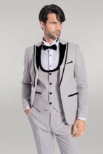 Velvet-Lapel-Vested-Patterned-Grey-Men-Tuxedo-Wessi-3