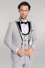 Velvet-Lapel-Vested-Patterned-Grey-Men-Tuxedo-Wessi-4