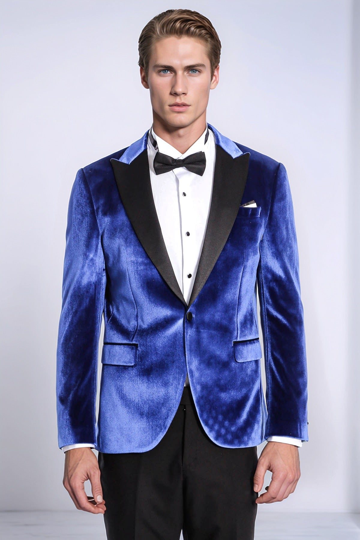 Mens Teal Velvet Tuxedo Jacket Slim Fit Blazer main image 0