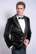 Velvet Slim Fit Black Men Tuxedo Jacket