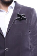 Velvet-Slim-Fit-Grey-Men-Blazer-Wessi-1