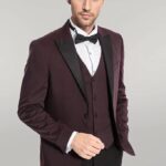 Vested Burgundy Tuxedo | Wessi