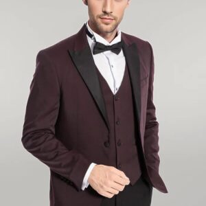 Vested Burgundy Tuxedo | Wessi