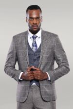 Vested Grey Men Suit