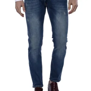 Washed Dark Blue Men Jean Pants - Wessi