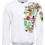 White Crew Neck Printed Sweatshirt - Wessi