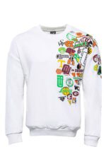 White Crew Neck Printed Sweatshirt