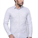 White Long Sleeve Patterned Shirt | Wessi - Wessi