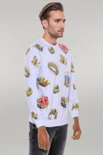 White-Patterned-Slim-Fit-Sweatshirt-Wessi-2