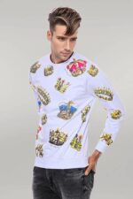 White-Patterned-Slim-Fit-Sweatshirt-Wessi-4