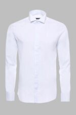 White Plain Stand Collar Formal Tuxedo Shirt