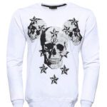 White Skulls Printed Sweatshirt - Wessi