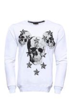 White Skulls Printed Sweatshirt