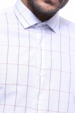 White-Slim-Fit-Plaid-Mens-Shirt-Wessi-1