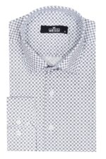 White-Tiny-Check-Patterned-Slim-Fit-Shirt-Wessi-1
