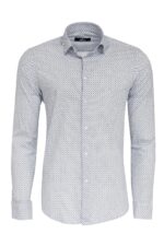 White Tiny Check Patterned Slim Fit Shirt