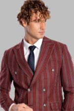 Wide-Lapel-Striped-Double-Breasted-Burgundy-Men-Blazer-Wessi-2