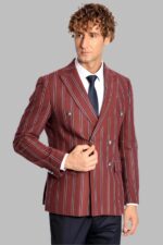 Wide-Lapel-Striped-Double-Breasted-Burgundy-Men-Blazer-Wessi-3