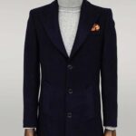 Wide Lapel Wool Black Men Coat - Wessi