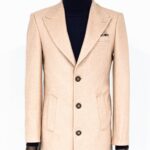 Wide Lapel Wool Light Pink Men Coat - Wessi
