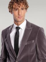 Wide-Peak-Lapel-Single-Button-Velvet-Grey-Men-Blazer-Wessi-1