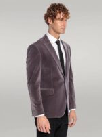 Wide-Peak-Lapel-Single-Button-Velvet-Grey-Men-Blazer-Wessi-5