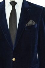 Wide-Peak-Lapel-Velvet-Navy-Blue-Blazer-Wessi-1