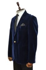 Wide-Peak-Lapel-Velvet-Navy-Blue-Blazer-Wessi-2