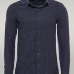Winter Navy Blue Patterned Men's Lumberjack Shirt - Wessi