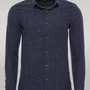 Winter Navy Blue Patterned Men's Lumberjack Shirt - Wessi