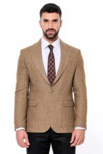 Wool-Patterned-Slim-Fit-Light-Brown-Men-Blazer-Wessi-3